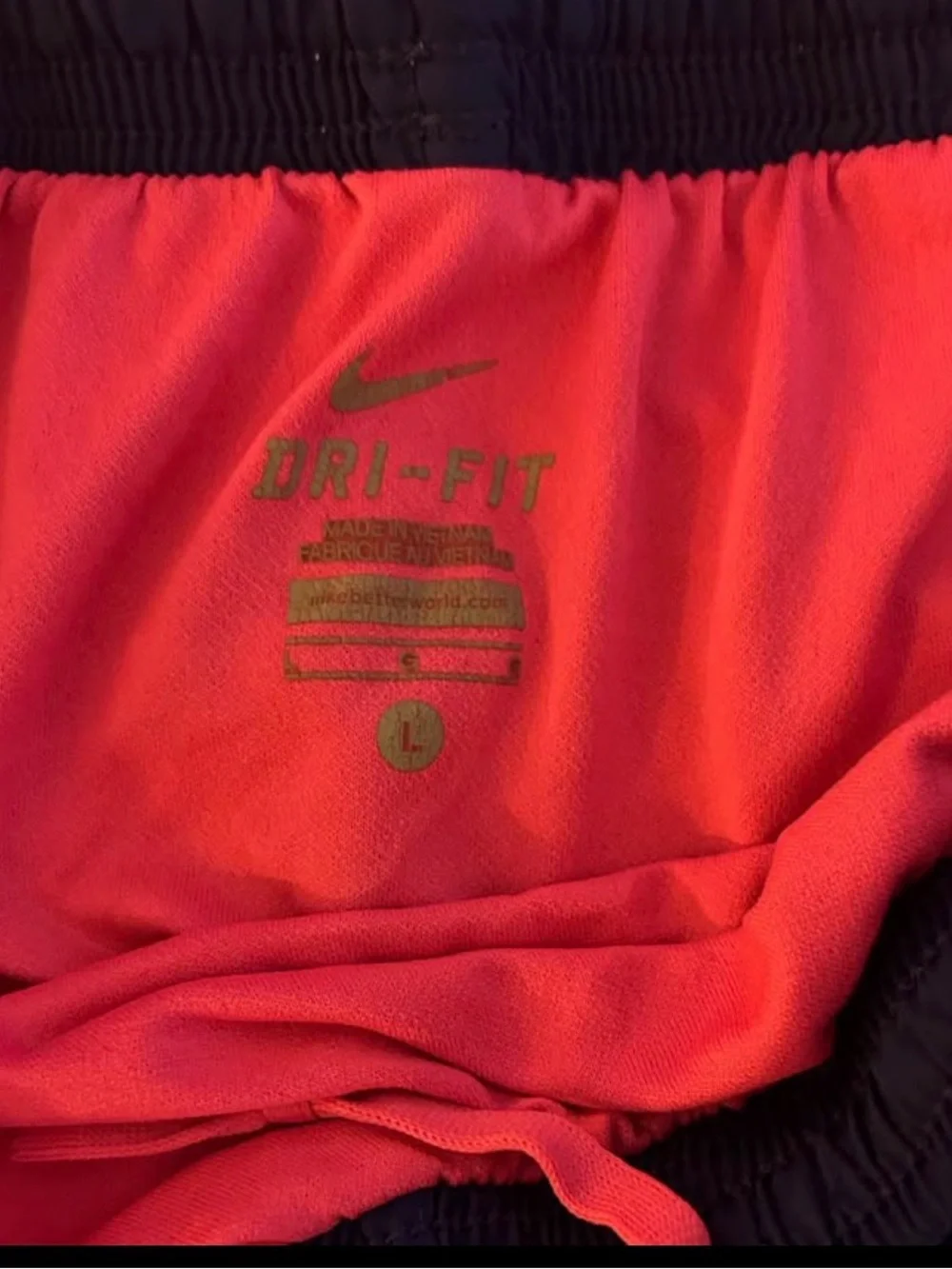 Nike Royal Blue Athletic Shorts with Pink Trim